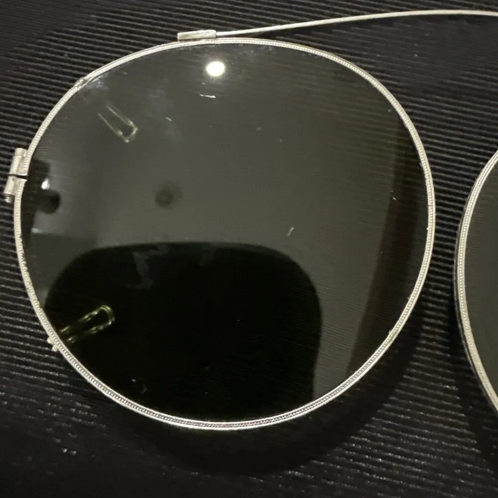 Lot of 2 Vintage Clip On Wire Sun Glasses Green Tint
